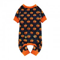 Dog Pajama Halloween for Small Medium Dogs Pumpkin Dog  Onesie Stretchable Soft Material for Holiday