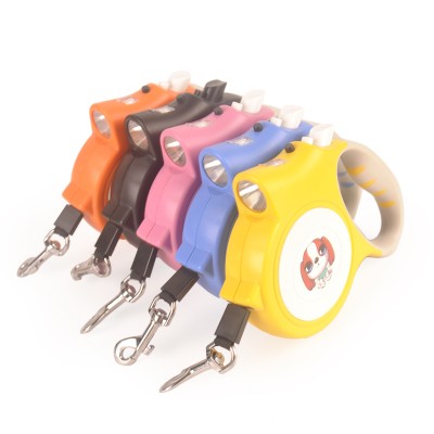 New cartoon design Retractable dog leash with led flashlight retractable dog leash