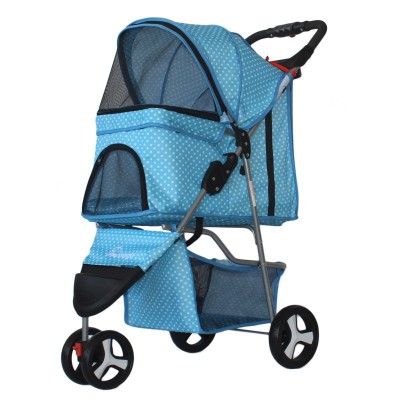 Wholesale High Quality Dougez Pet Stroller 3 Wheels Cat Dog Cage Outdoor Pet Stroller Travel Folding Carrier