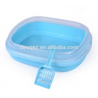 Factory supplier low price cat and dog luxury toilet plastic,cat litter tray with scoop